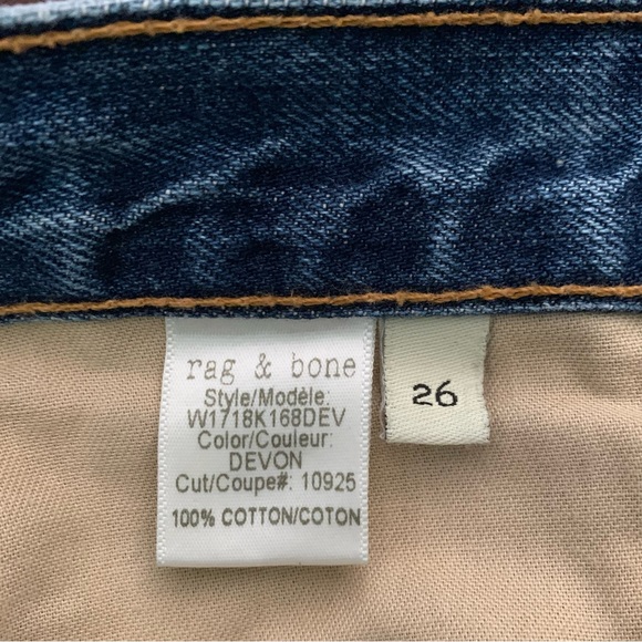 Rag & Bone "Marilyn" High-Rise Boyfriend Selvedge Jeans, Size 26 - Picture 13 of 14